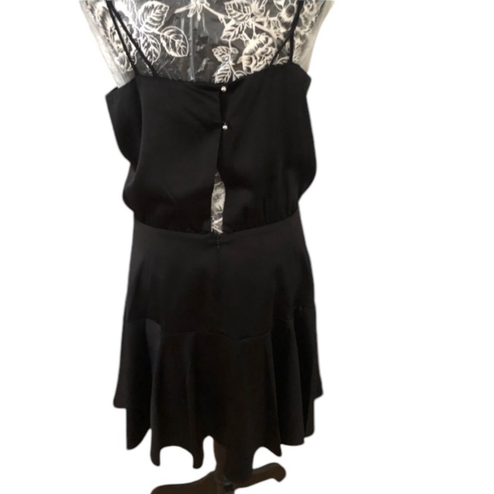 Banana Republic size 12 black silk Strapy V-Neck dress with stretch NWT